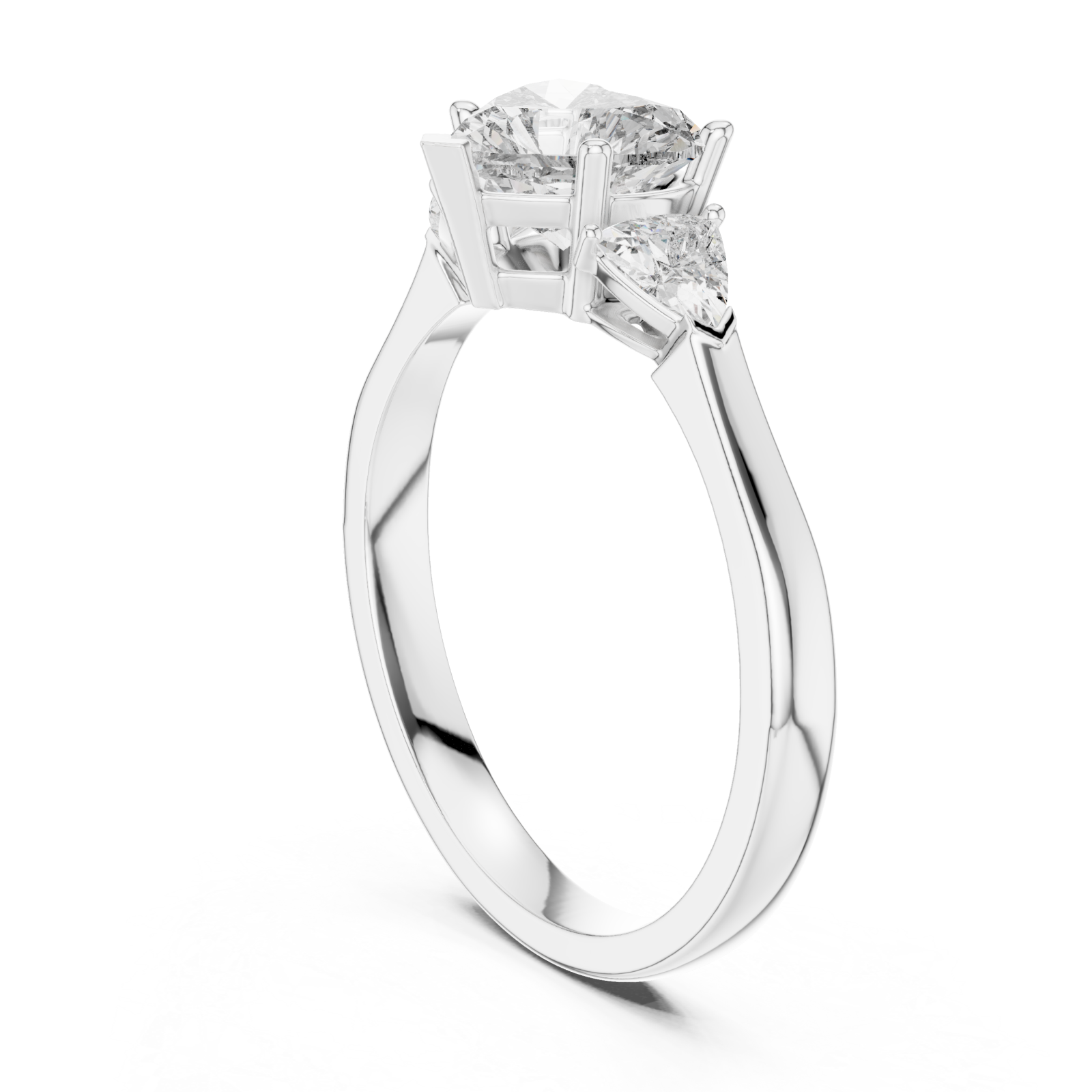  White Gold Celestial Admire Heart Elegance Ring Left View