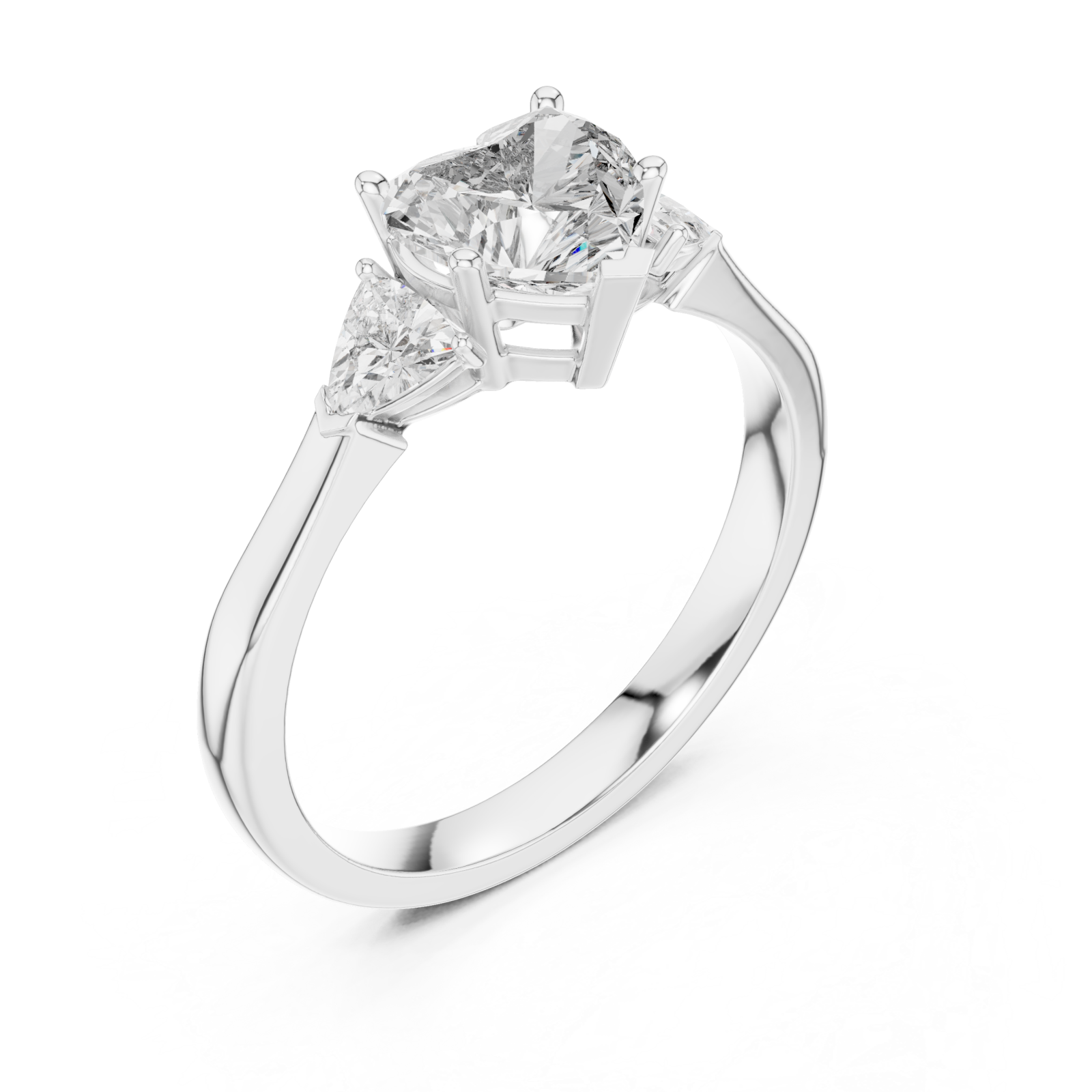  White Gold Celestial Admire Heart Elegance Ring Right View