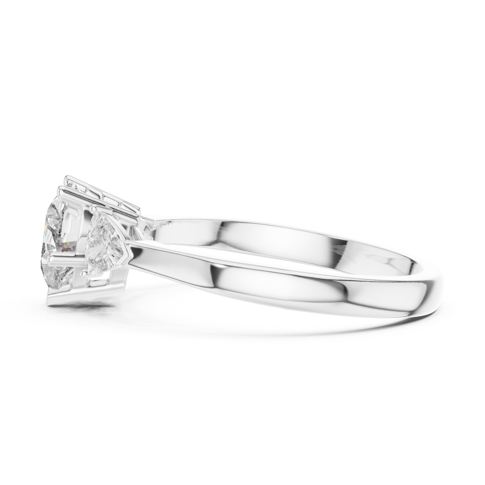  White Gold Celestial Admire Heart Elegance Ring Side View