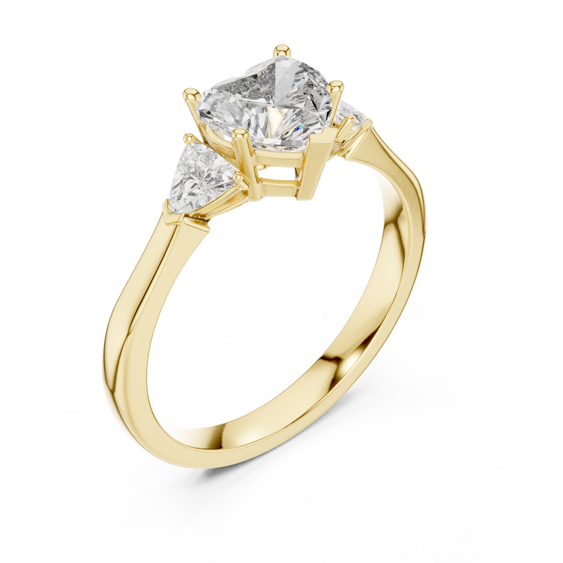 Gold Celestial Admire Heart Elegance Ring Right View