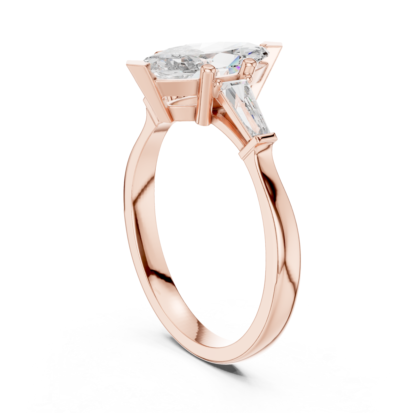  Rose Gold Starlit Grace Solitaire Engagement Ring Left View