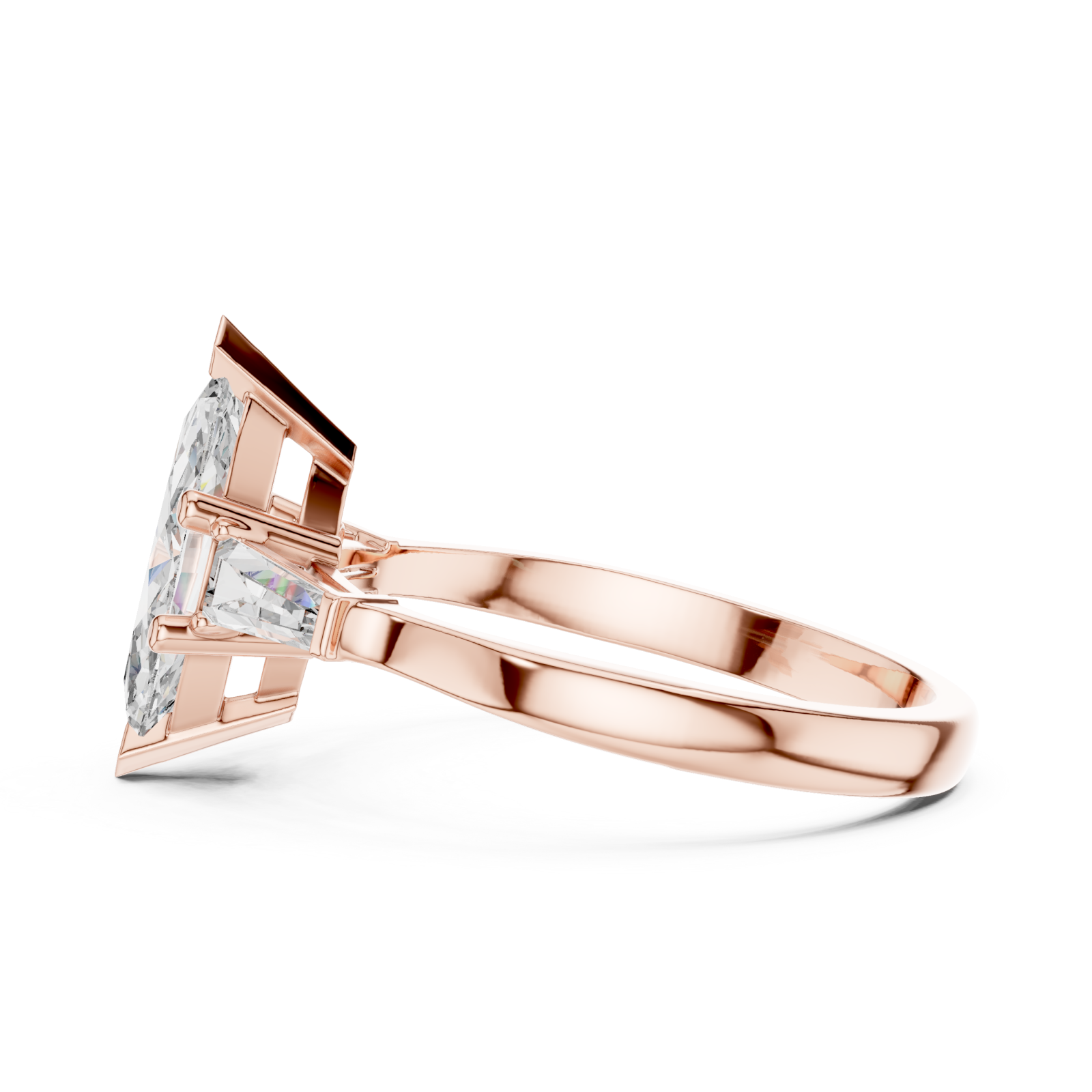  Rose Gold Starlit Grace Solitaire Engagement Ring Side View