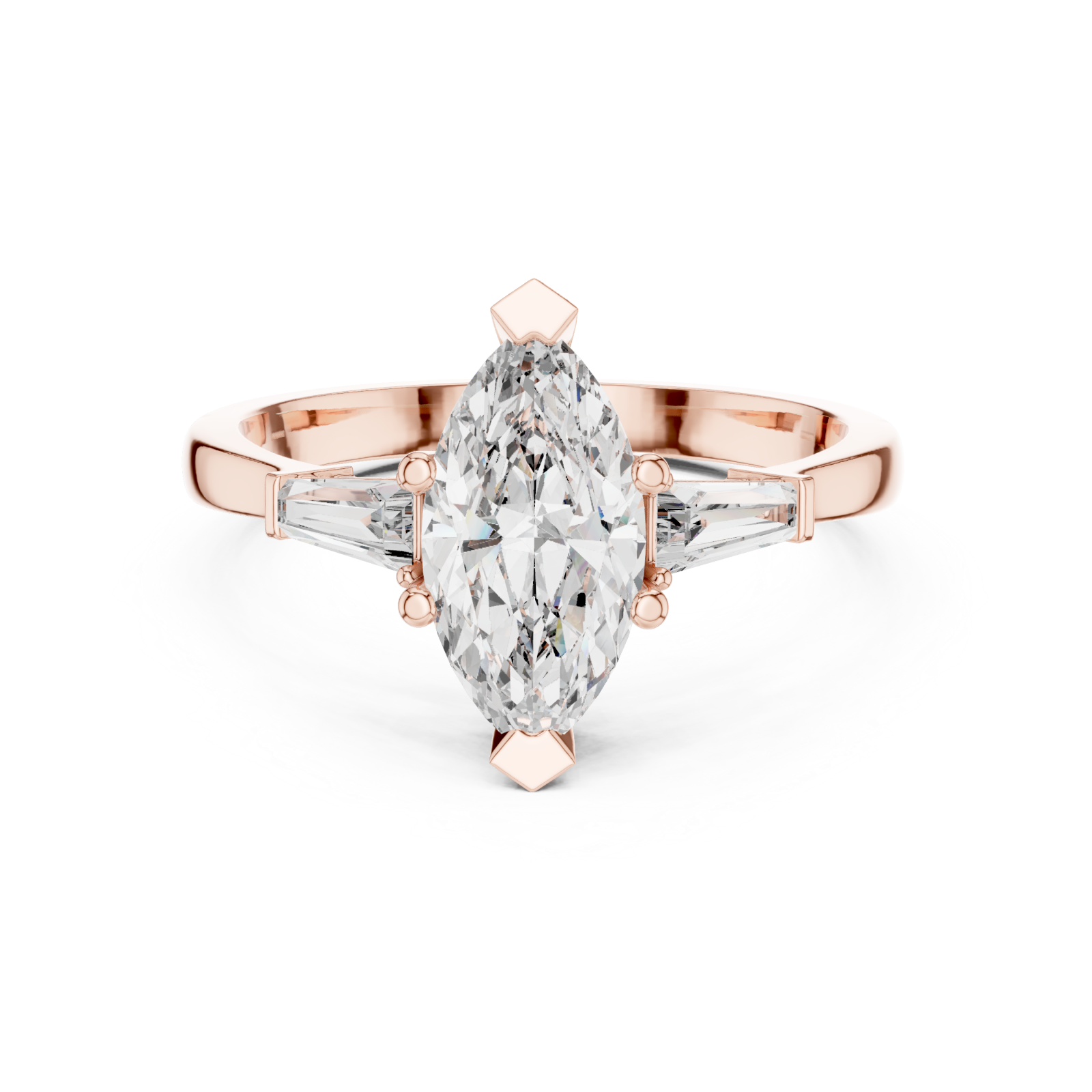  Rose Gold Starlit Grace Solitaire Engagement Ring Front View