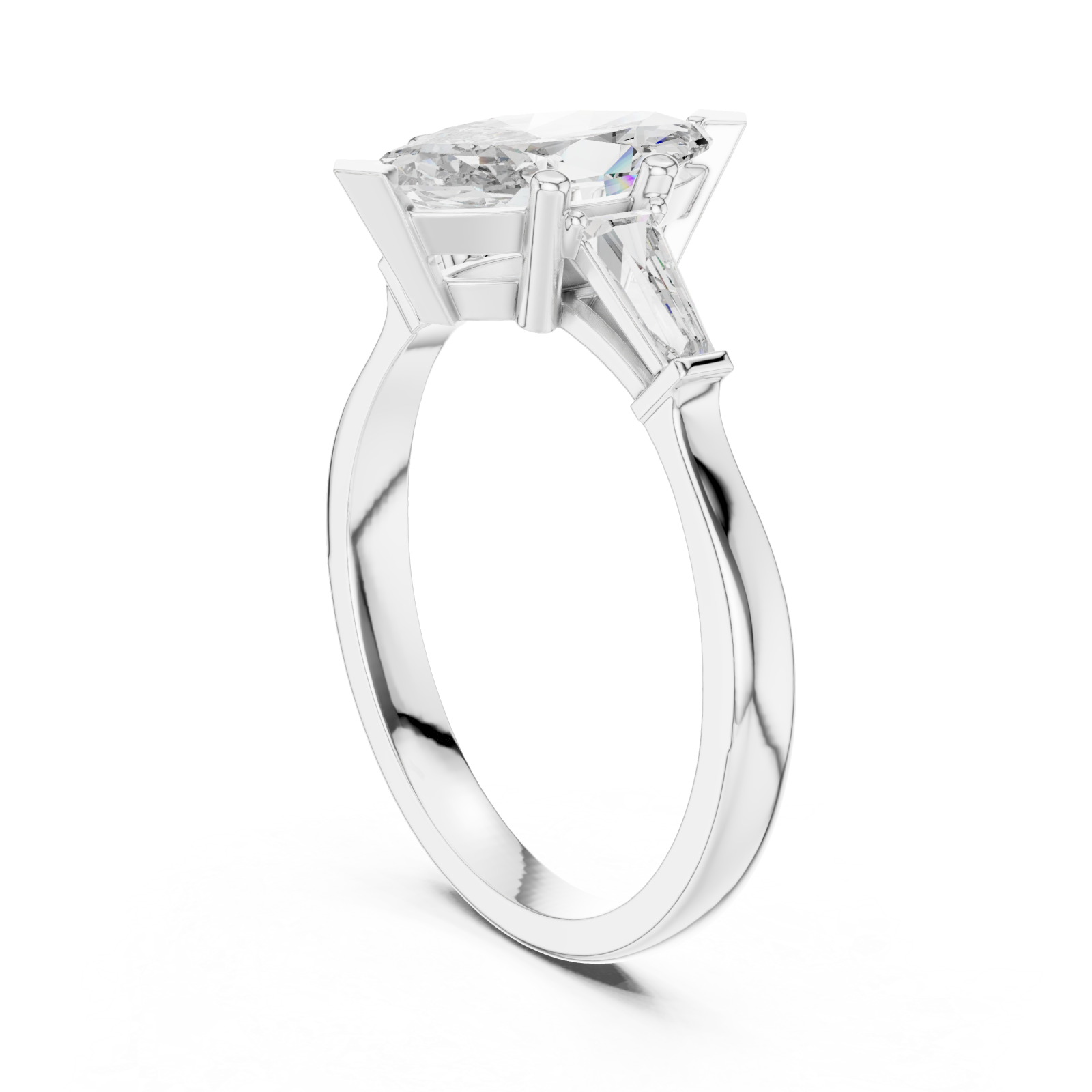  White Gold Starlit Grace Solitaire Engagement Ring Left View