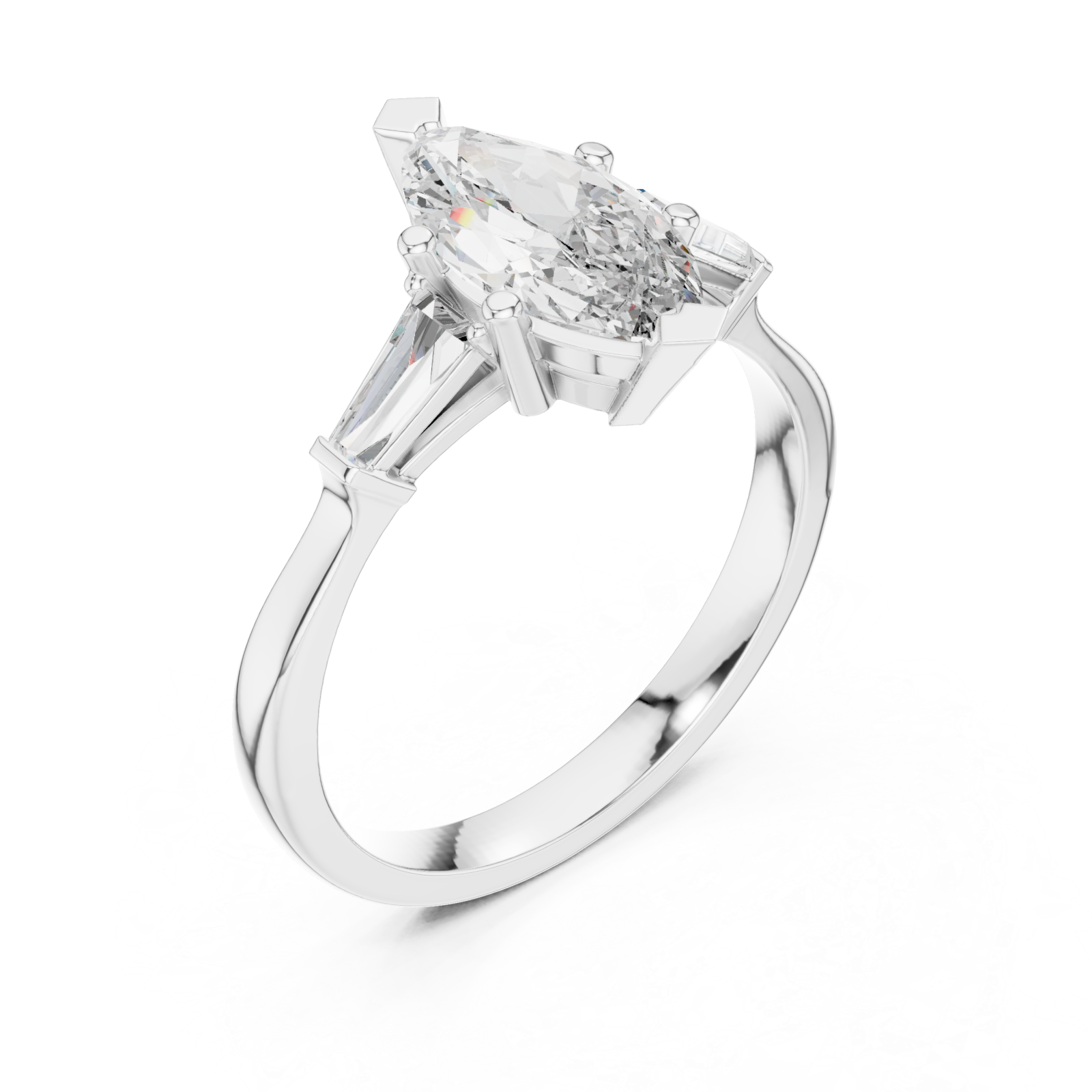  White Gold Starlit Grace Solitaire Engagement Ring Right View