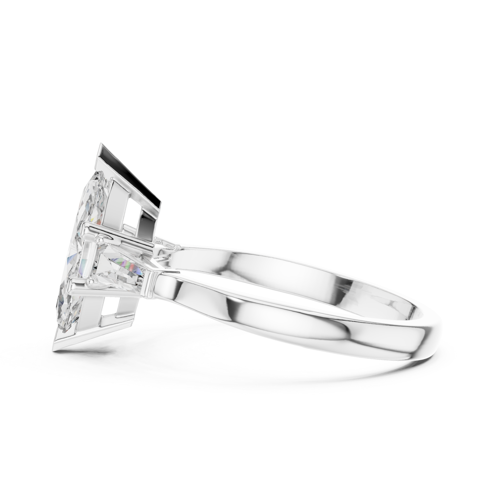  White Gold Starlit Grace Solitaire Engagement Ring Side View