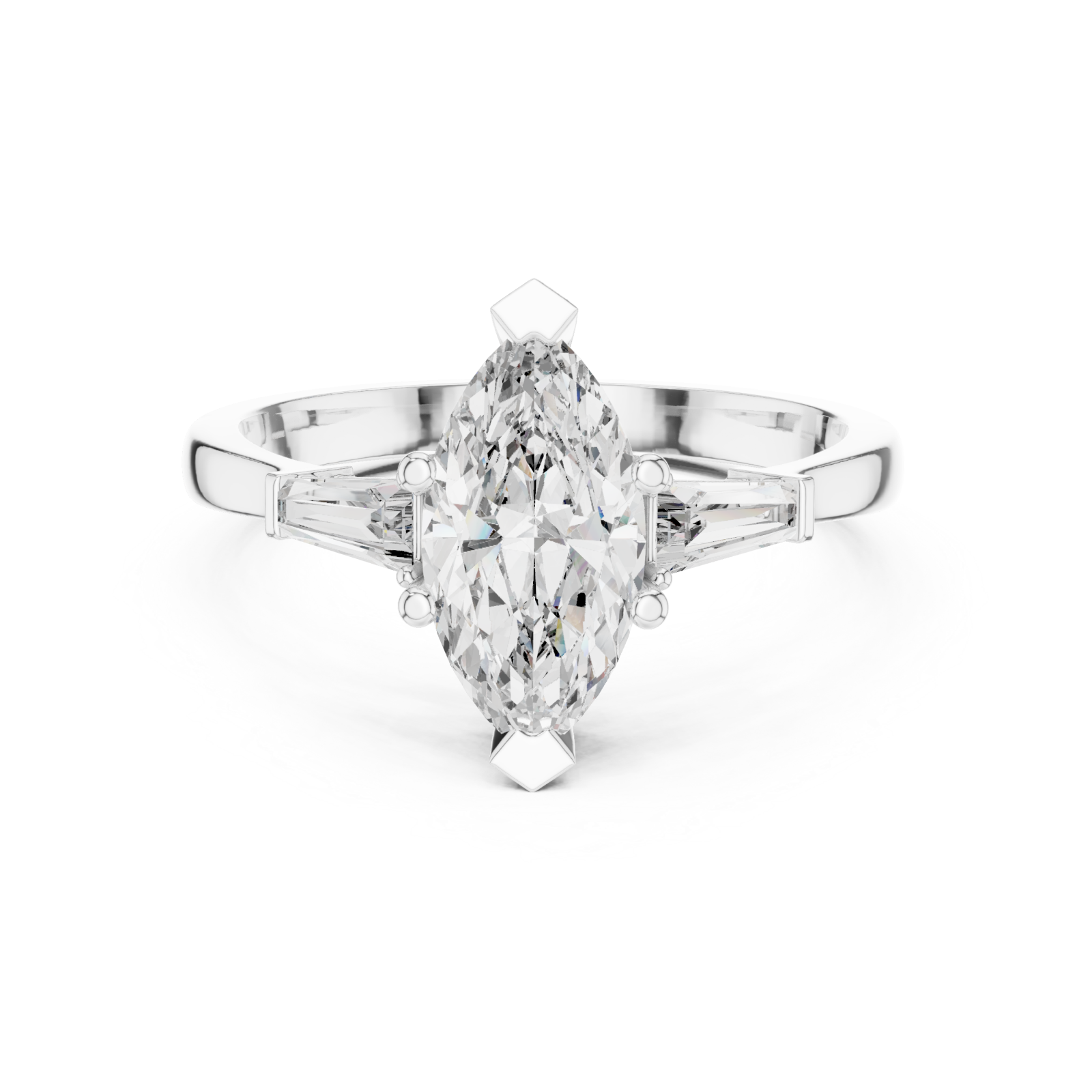  White Gold Starlit Grace Solitaire Engagement Ring Front View