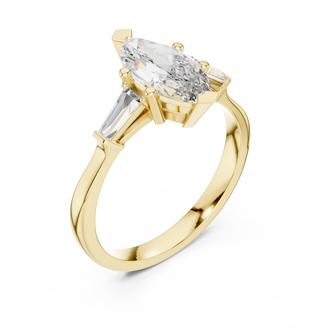 Gold Starlit Grace Solitaire Engagement Ring Right View