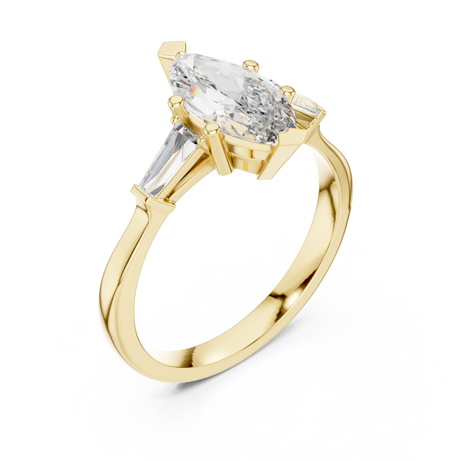 Gold Starlit Grace Solitaire Engagement Ring Right View