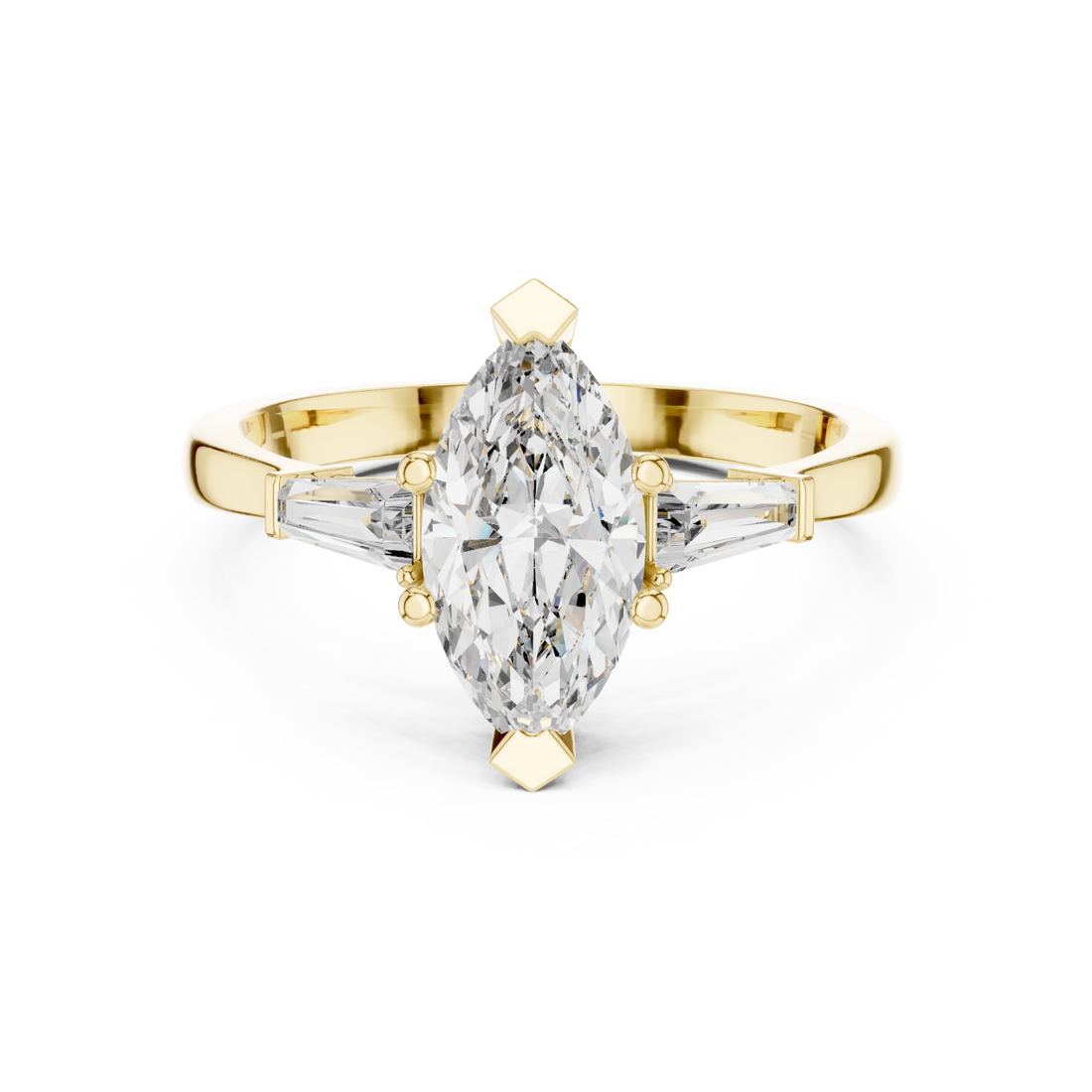 Gold Starlit Grace Solitaire Engagement Ring Right View