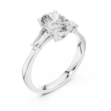  White Gold Luminous Cascade Tapered Setting Engagement Ring Right View