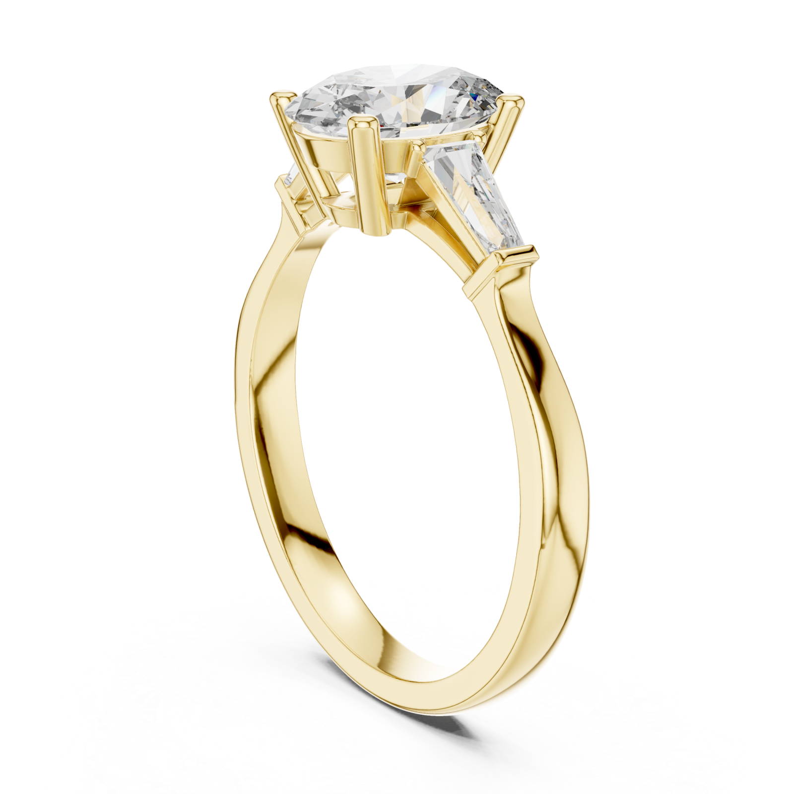  Gold Luminous Cascade Tapered Setting Engagement Ring Left View