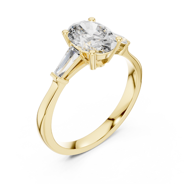 Gold Luminous Cascade Tapered Setting Engagement Ring Right View