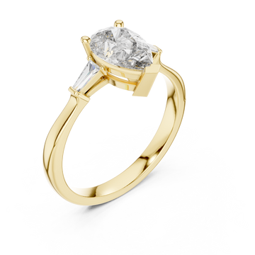 Gold Radiant Duo Tapered Elegance Ring Right View