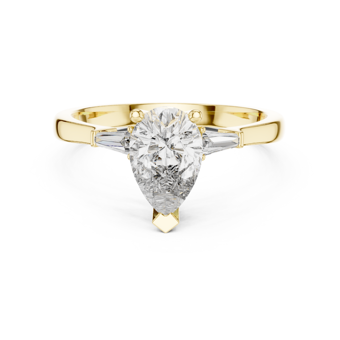 Gold Radiant Duo Tapered Elegance Ring Right View