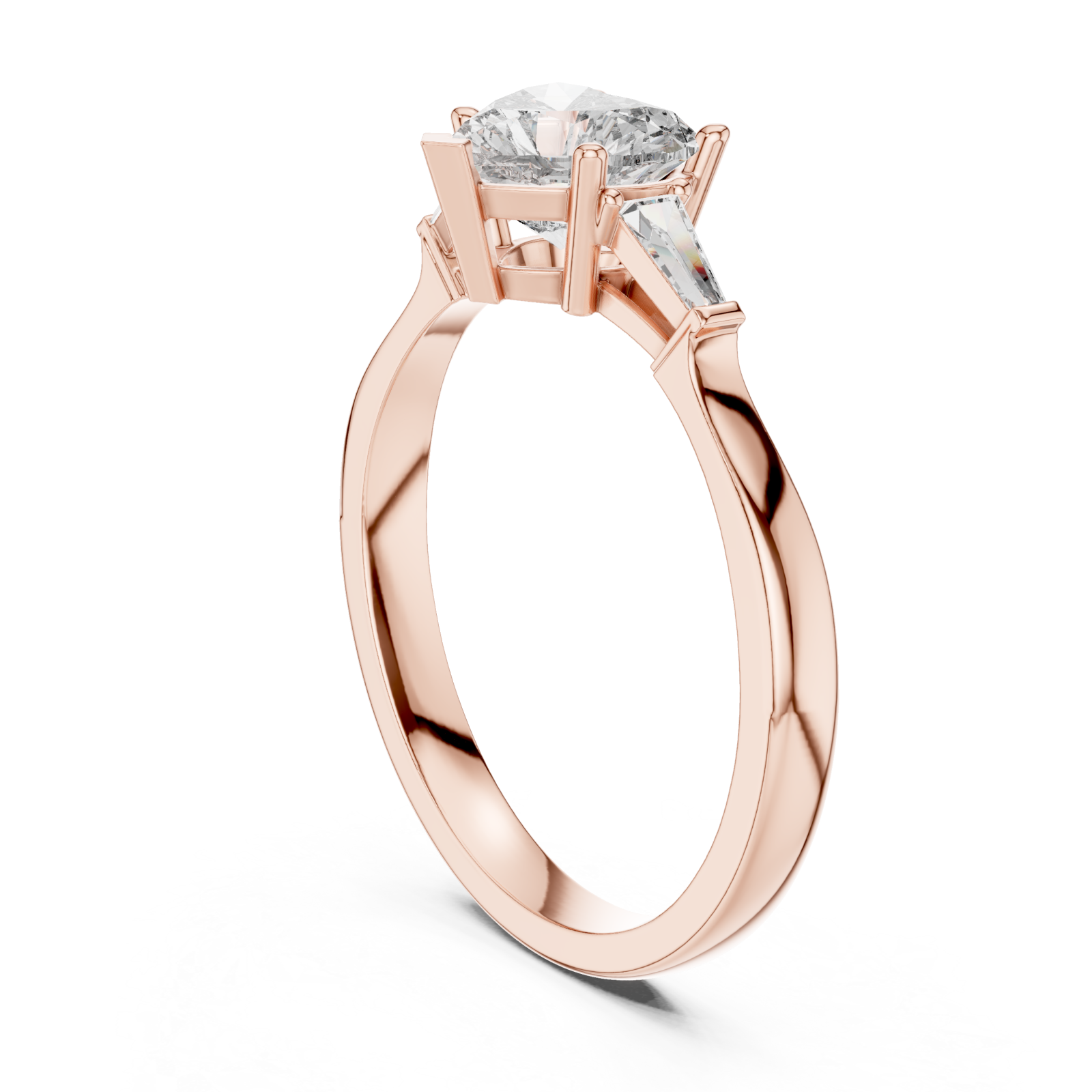  Rose Gold Classic Radiance Solitaire Ring Left View