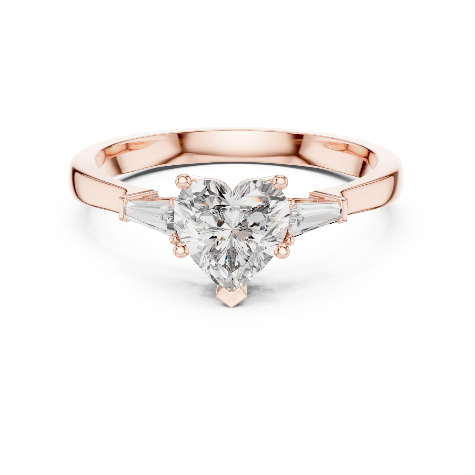  Rose Gold Classic Radiance Solitaire Ring Front View