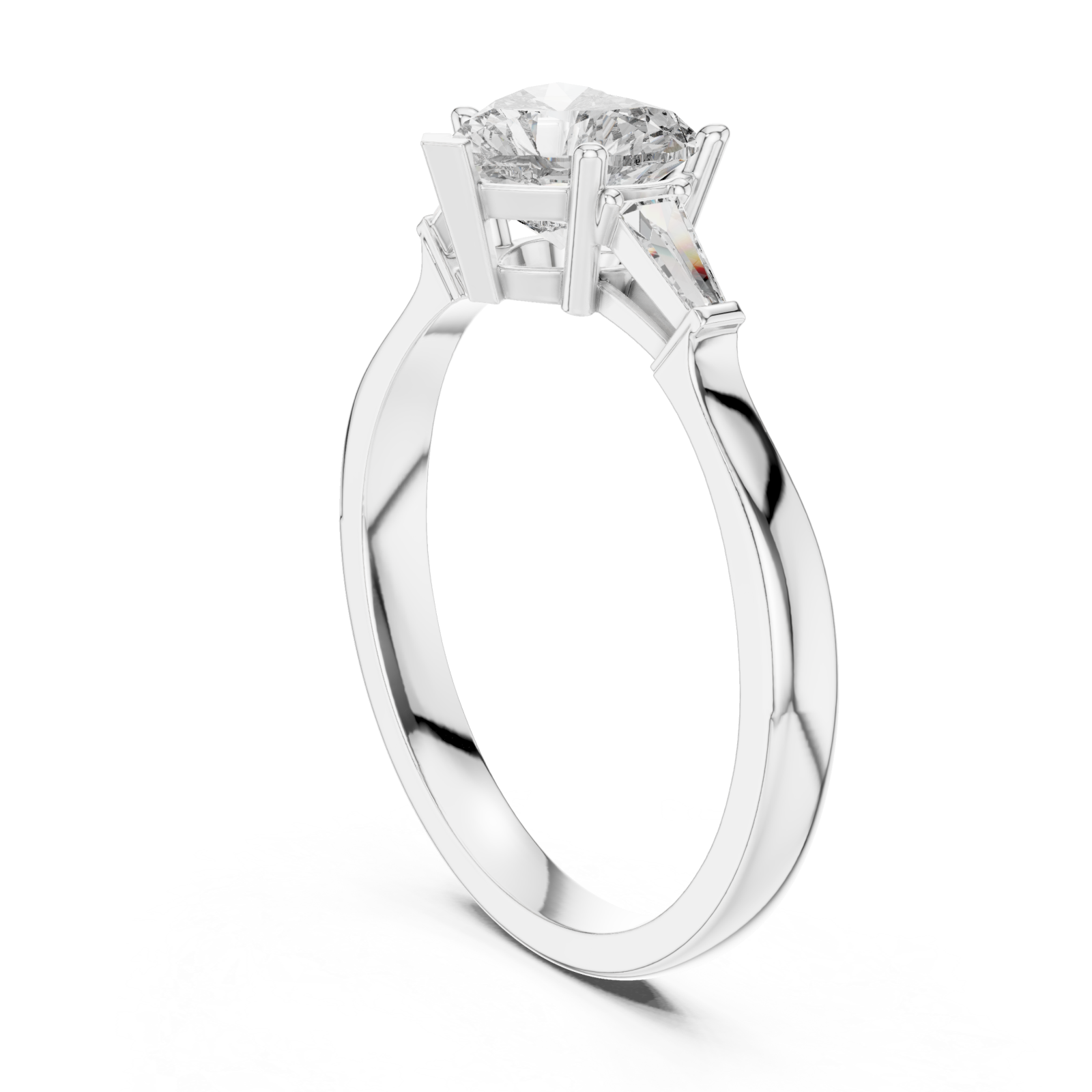  White Gold Classic Radiance Solitaire Ring Left View