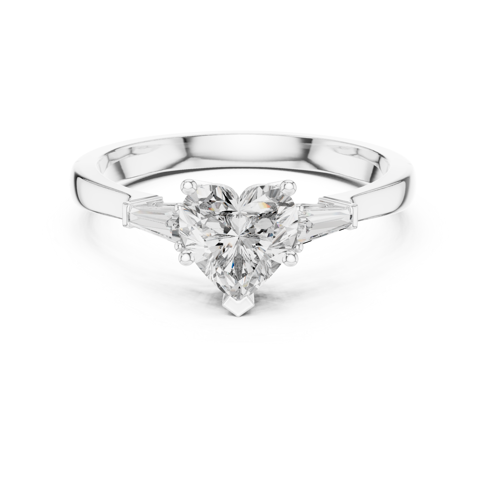  White Gold Classic Radiance Solitaire Ring Front View
