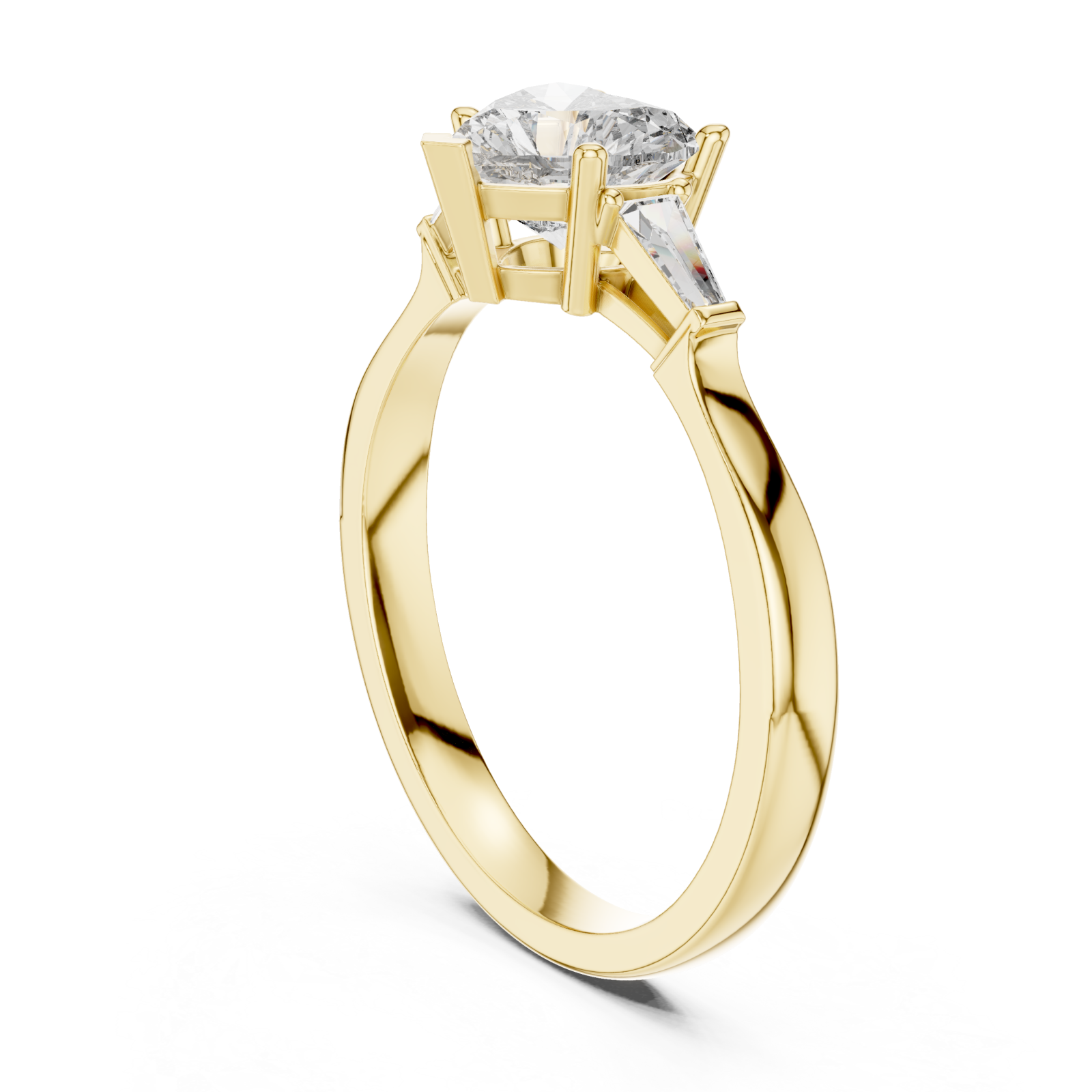  Gold Classic Radiance Solitaire Ring Left View
