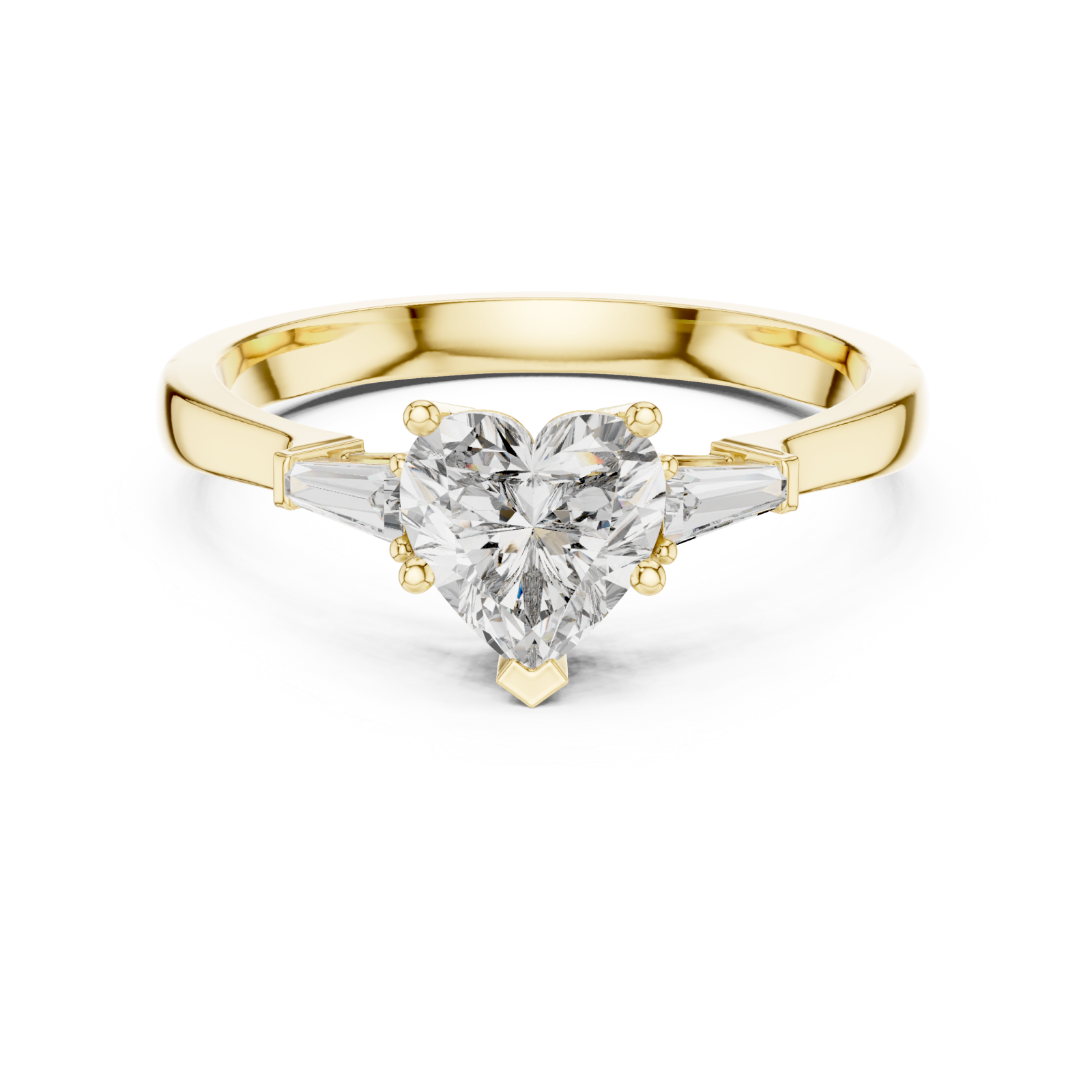  Gold Classic Radiance Solitaire Ring Front View