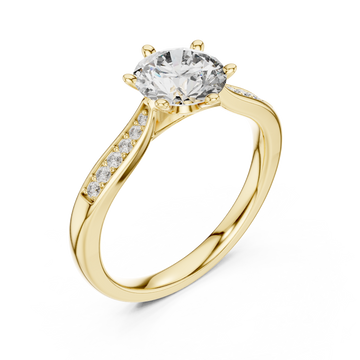 Gold Cascade Twirl Solitaire Grand Ring Right View