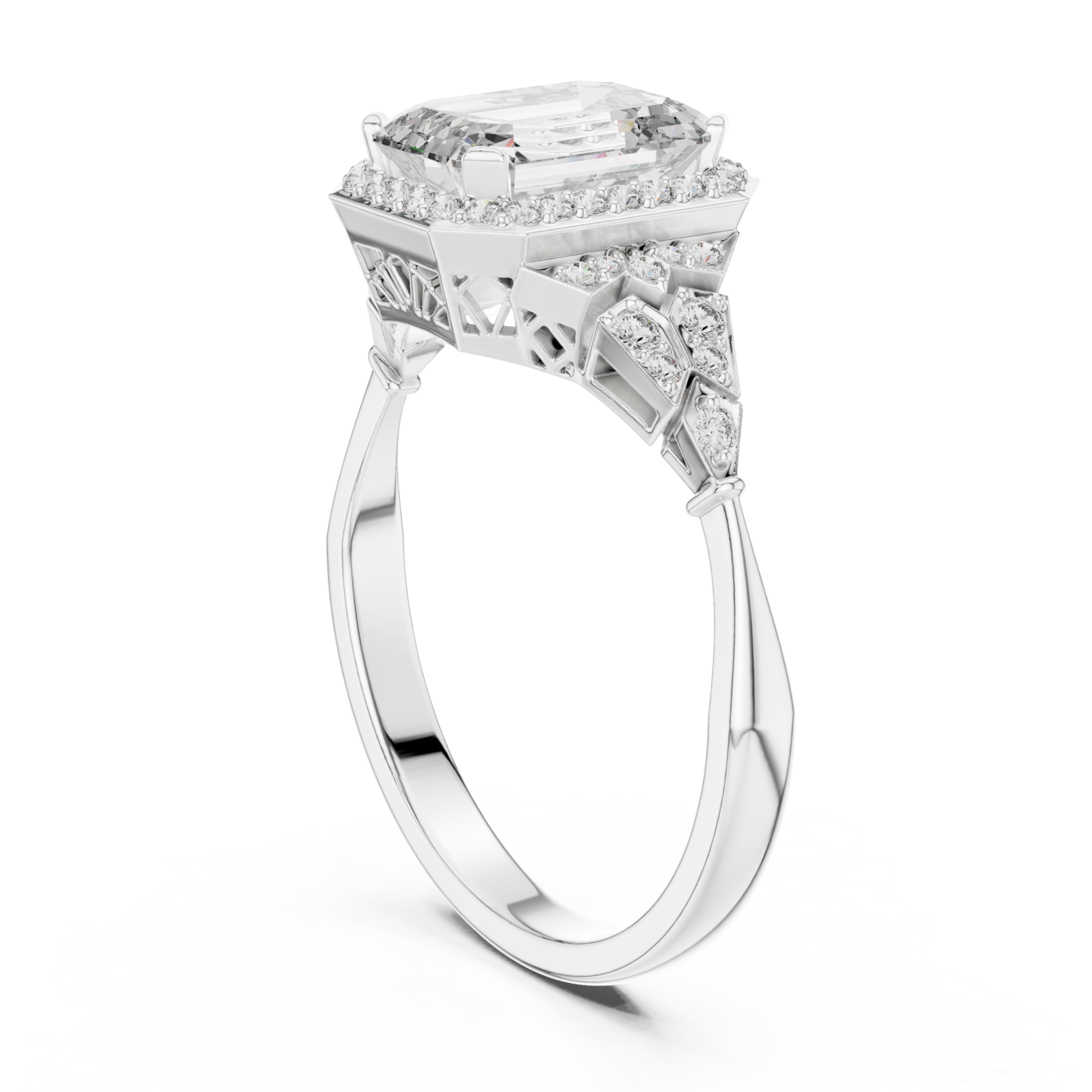  White Gold Symphony Regal Artistry Engagement Ring Left View