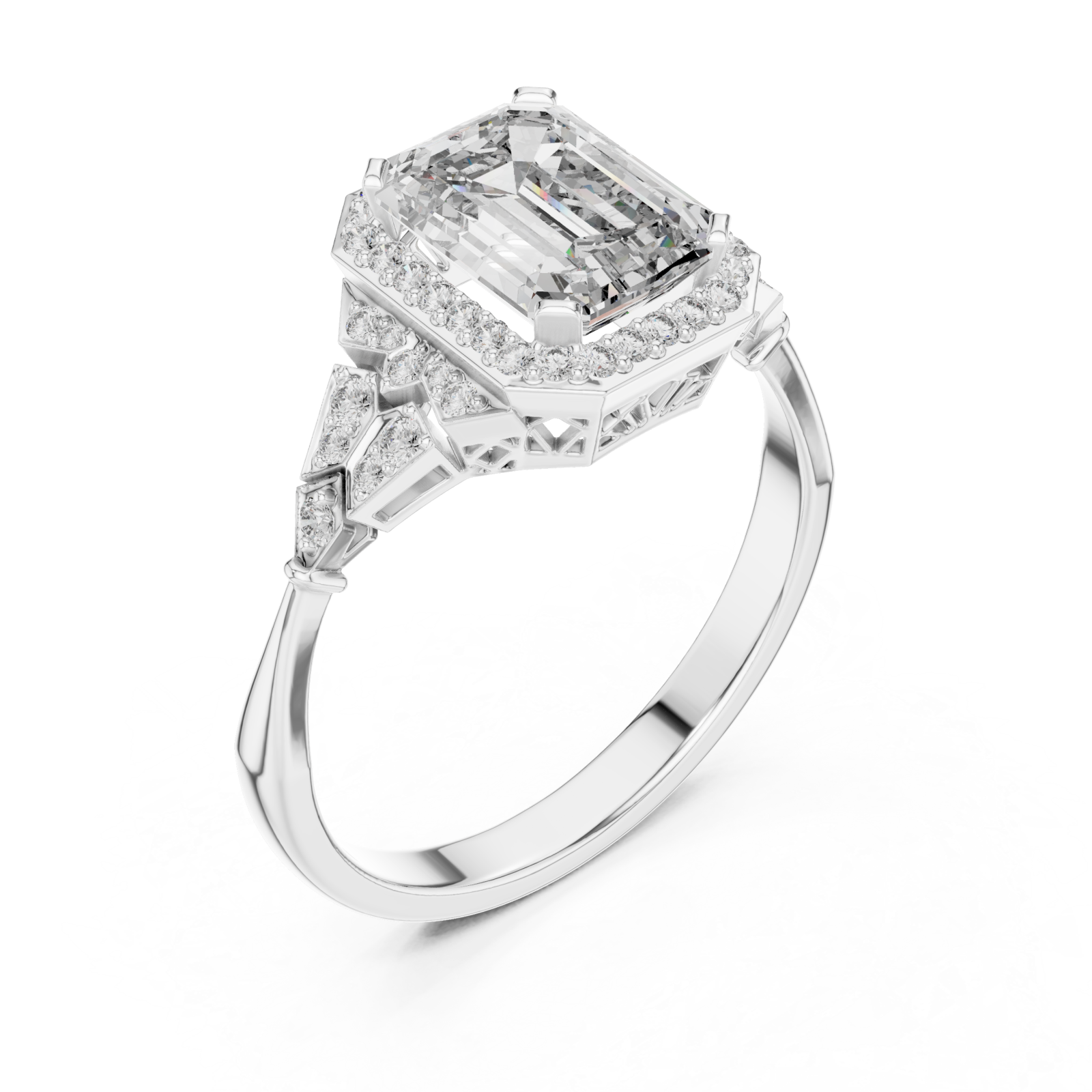  White Gold Symphony Regal Artistry Engagement Ring Right View