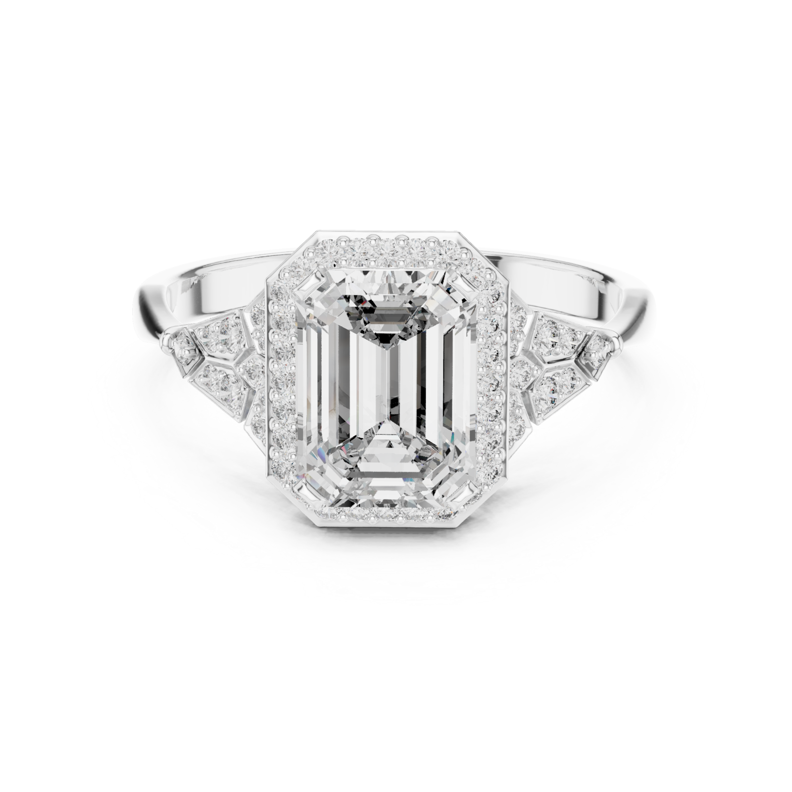  White Gold Symphony Regal Artistry Engagement Ring Front View