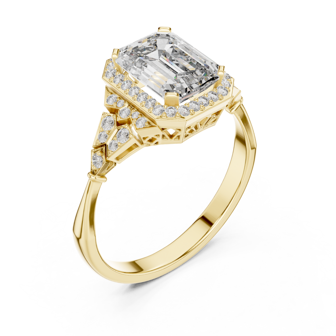 Gold Symphony Regal Artistry Engagement Ring Right View