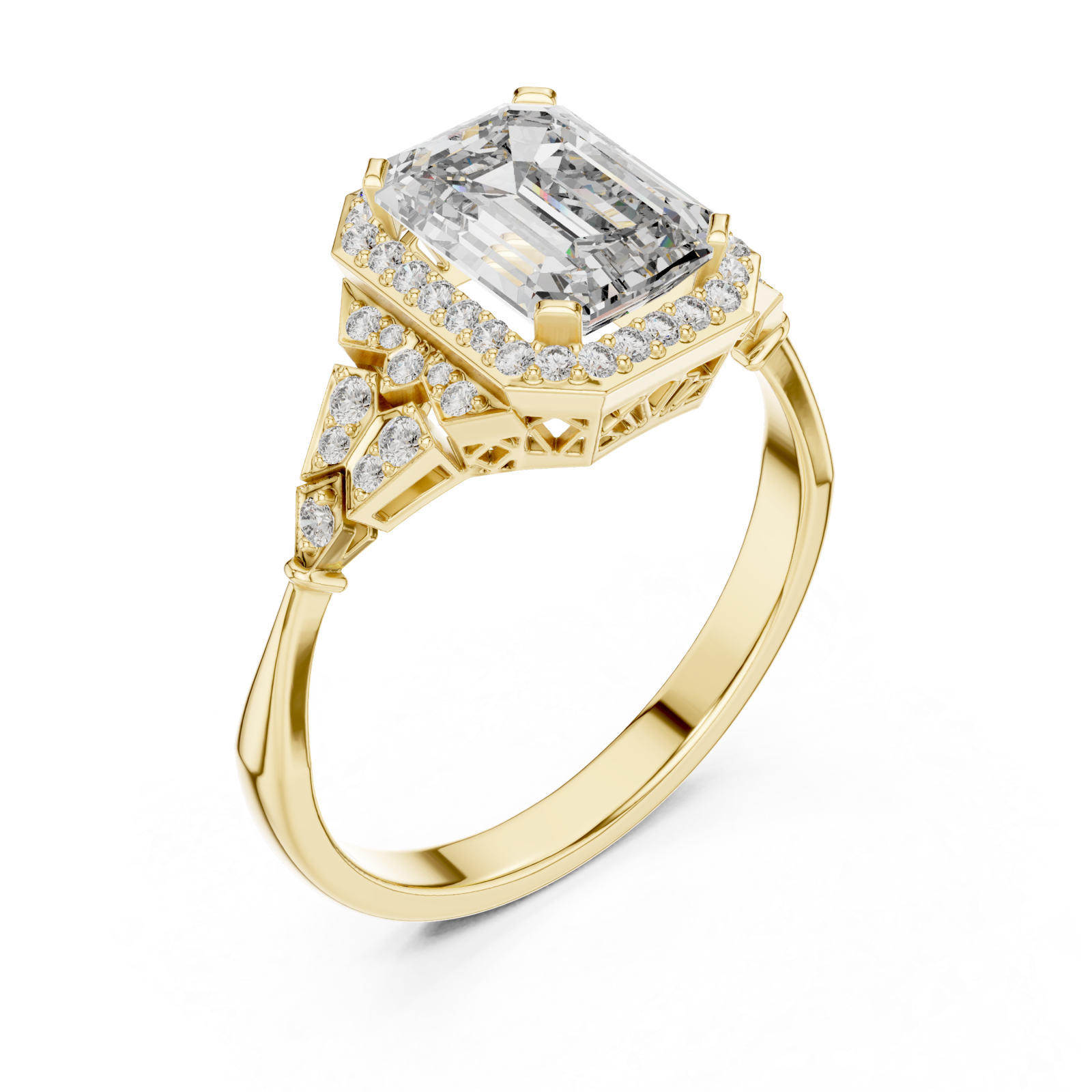 Gold Symphony Regal Artistry Engagement Ring Right View