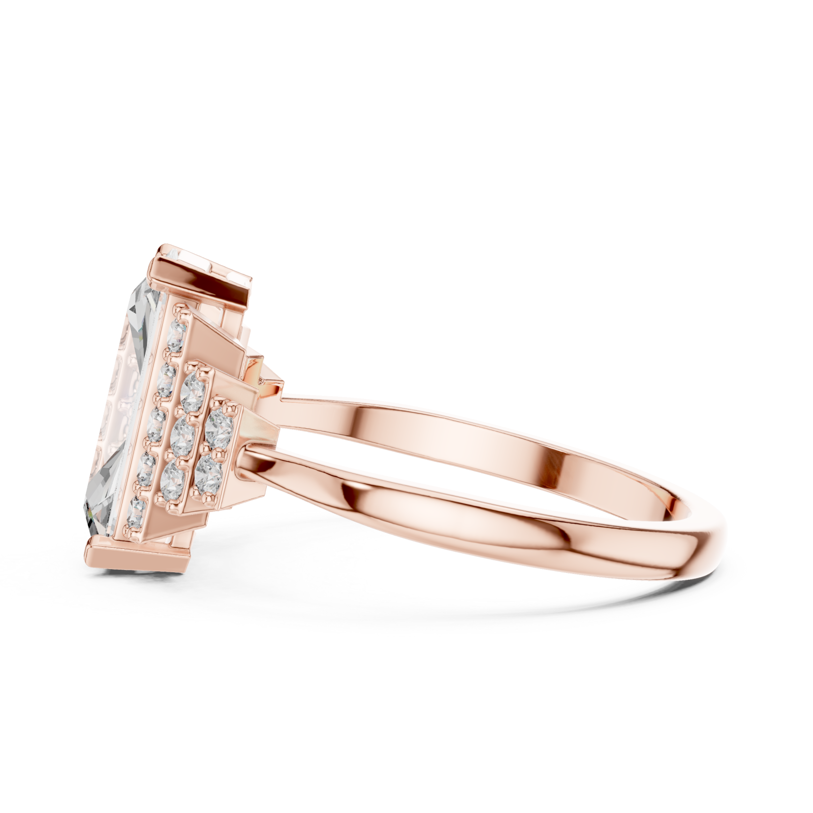  Rose Gold Luminous Triple Row Radiance Band Side View