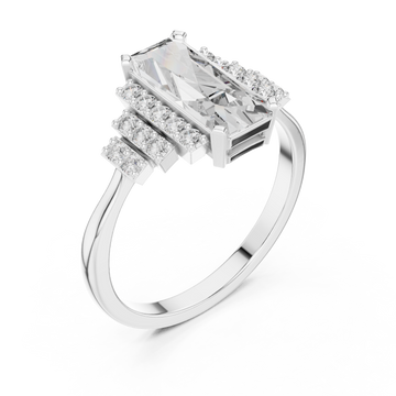  White Gold Luminous Triple Row Radiance Band Right View