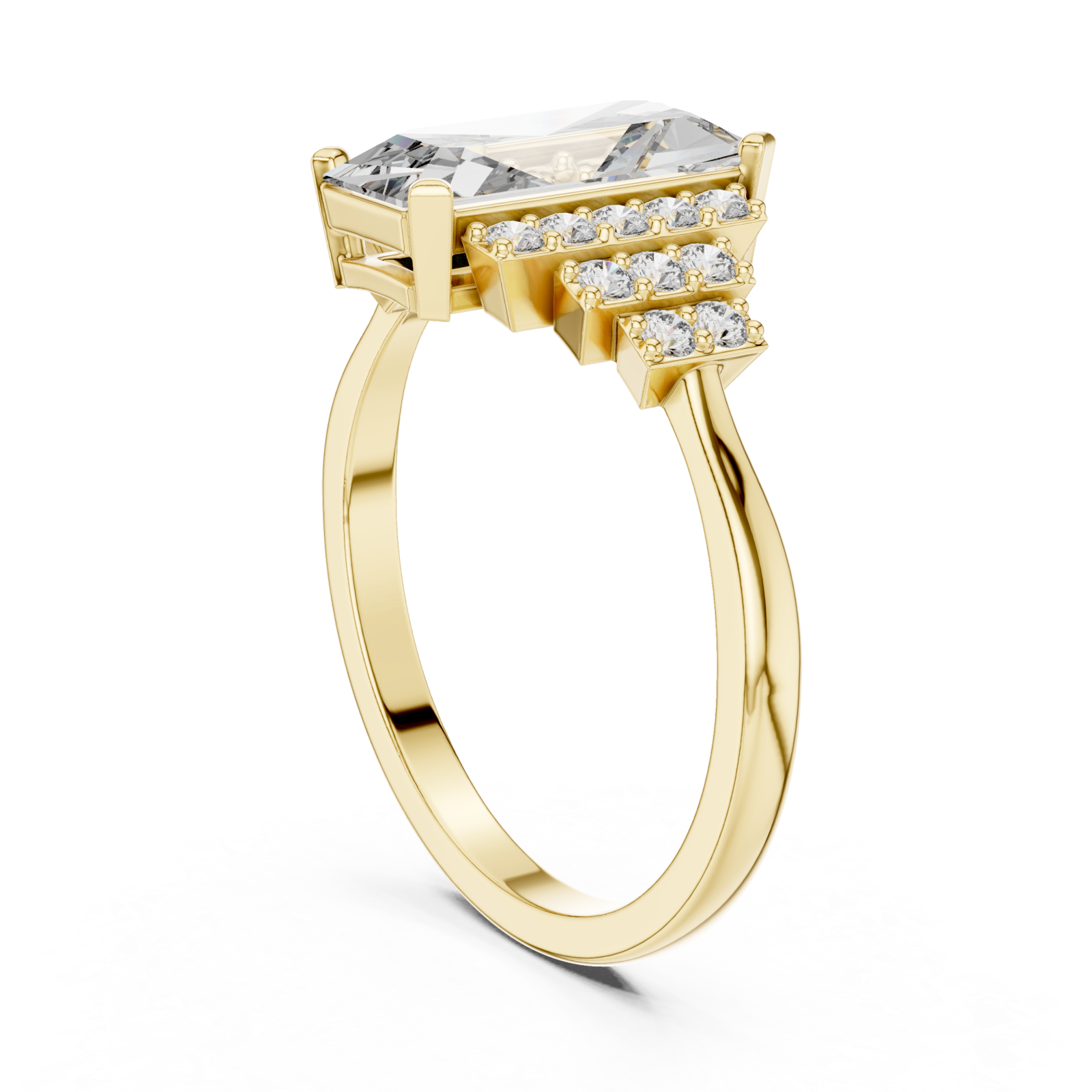  Gold Luminous Triple Row Radiance Band Left View