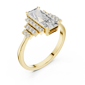 Gold Luminous Triple Row Radiance Band Right View
