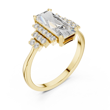 Gold Celestial Grand Pavilion Radiant Accent Ring Right View