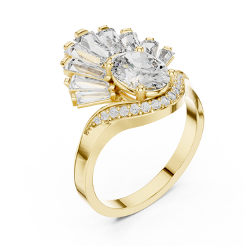Gold Sunburst Enchantment Statement Ring Right View