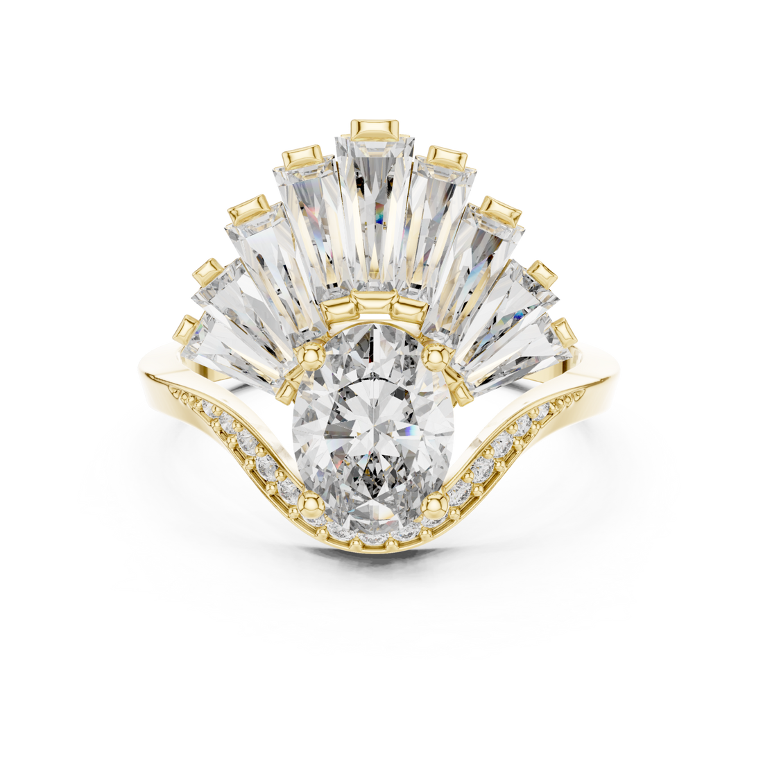 Gold Sunburst Enchantment Statement Ring Right View