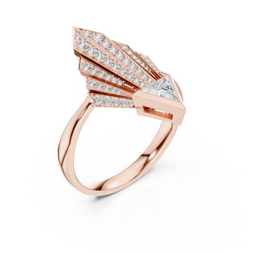  Rose Gold Gilded Astral Fanlight Anniversary Ring Right View