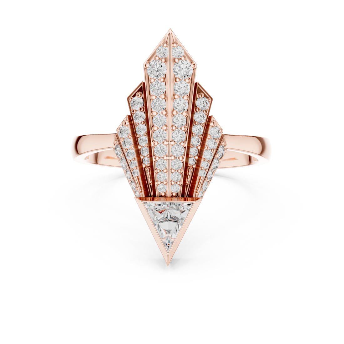  Rose Gold Gilded Astral Fanlight Anniversary Ring Right View