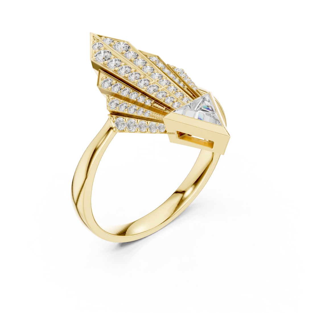 Gold Gilded Astral Fanlight Anniversary Ring Right View