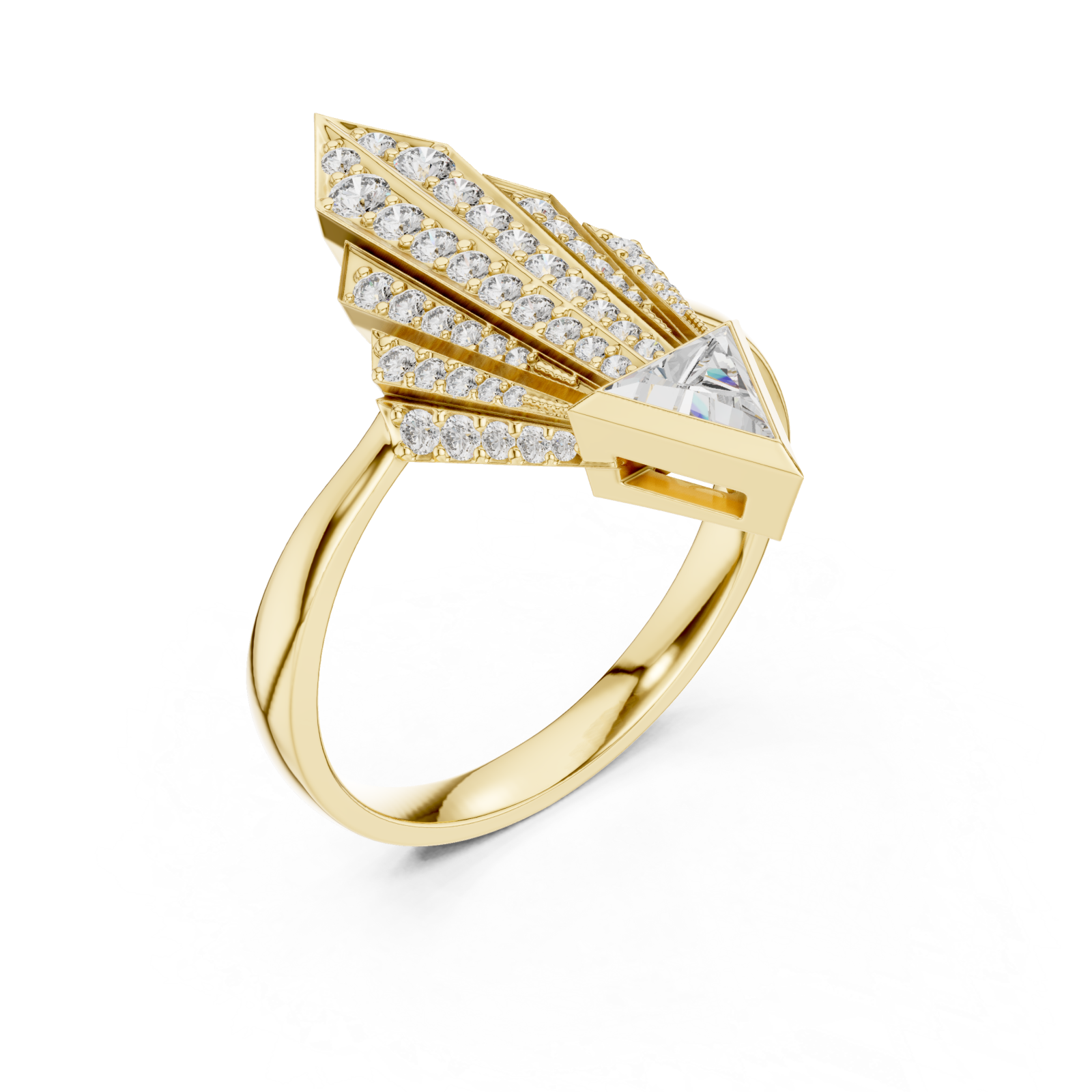 Gold Gilded Astral Fanlight Anniversary Ring Right View