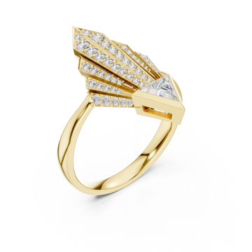 Gold Gilded Astral Fanlight Anniversary Ring Right View