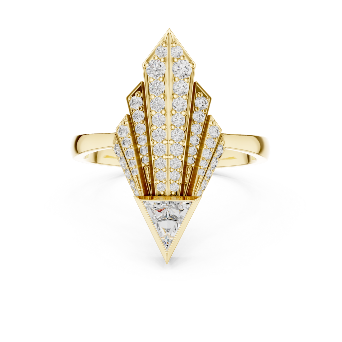 Gold Gilded Astral Fanlight Anniversary Ring Right View