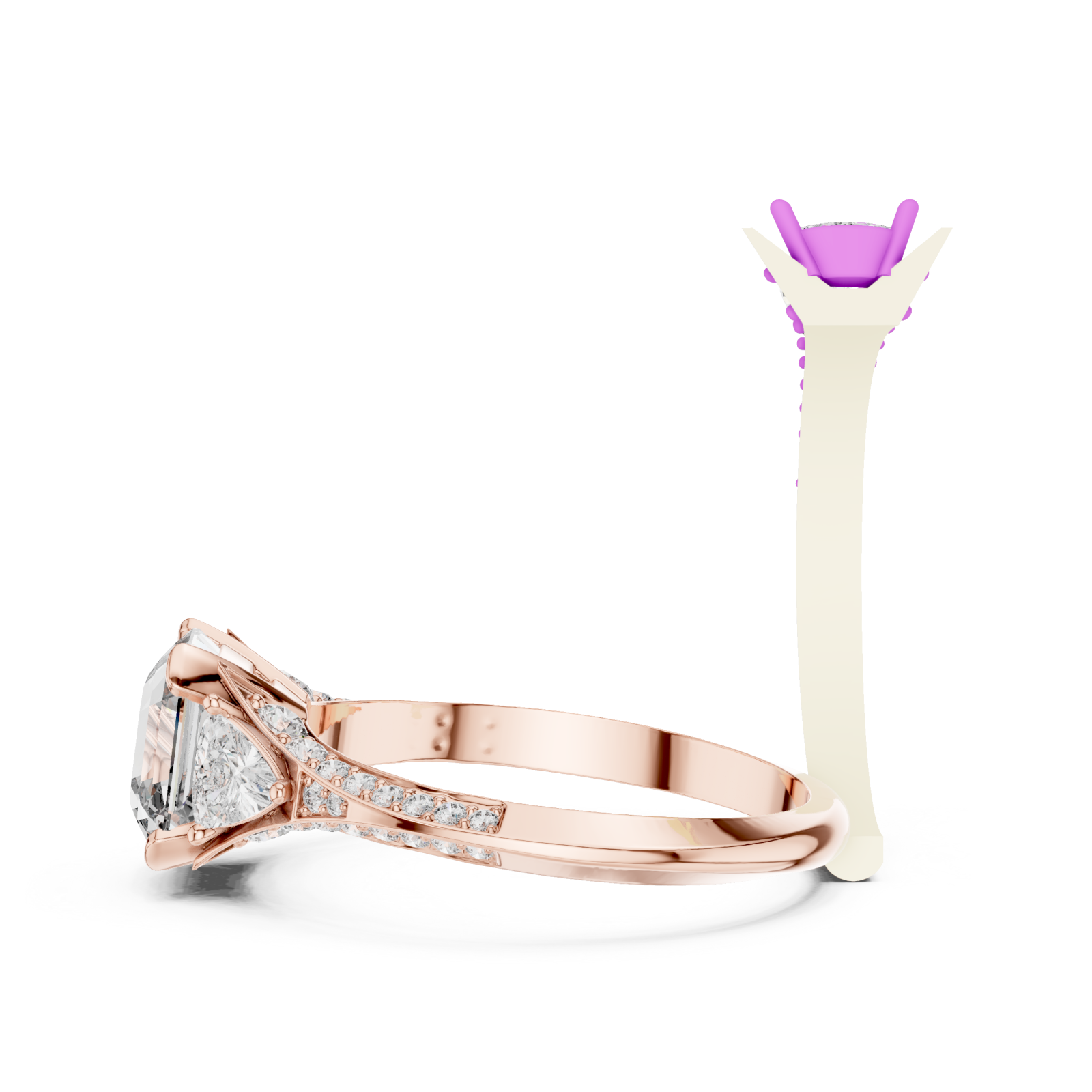  Rose Gold Celestial Affair Elegance Band Side View
