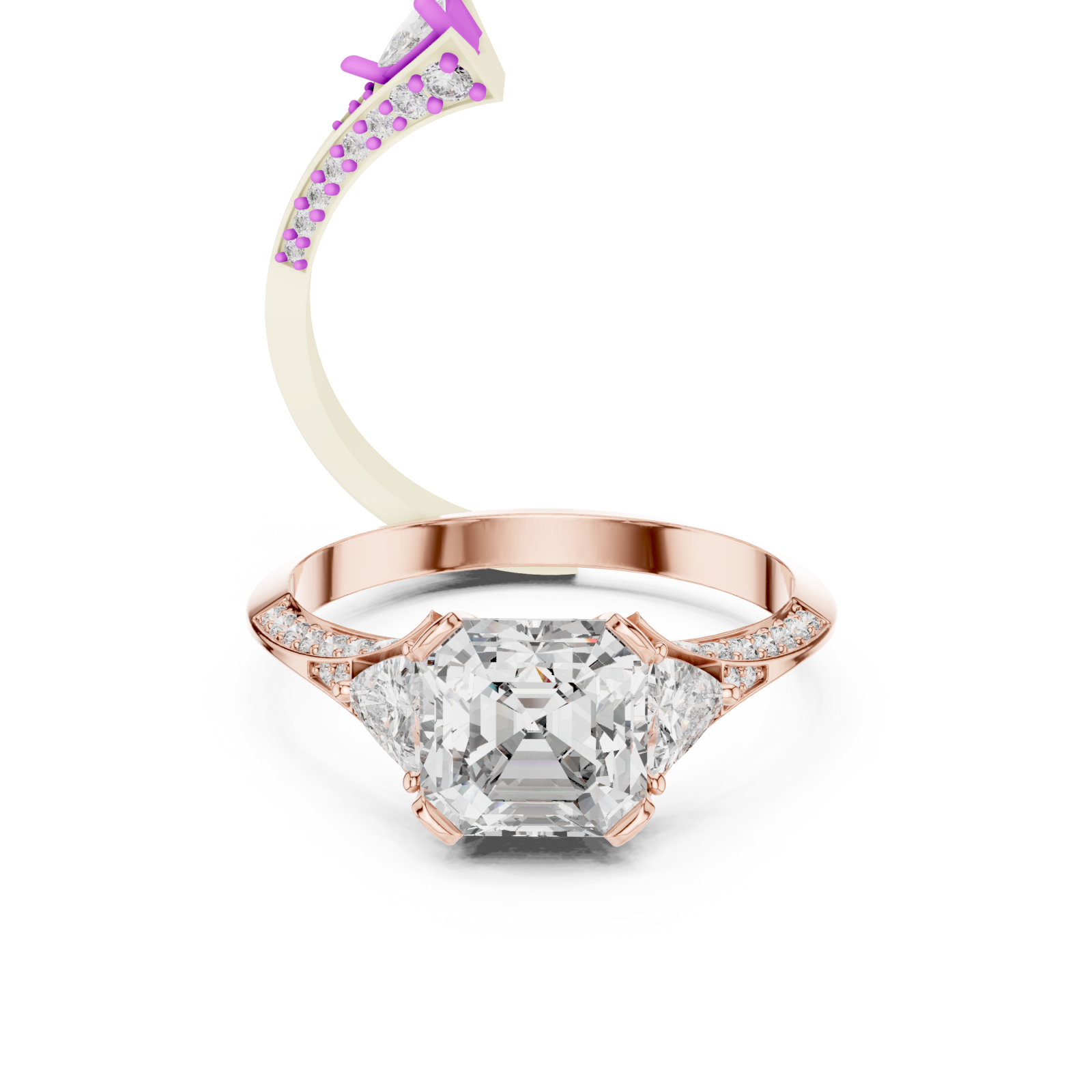  Rose Gold Celestial Affair Elegance Band Front View