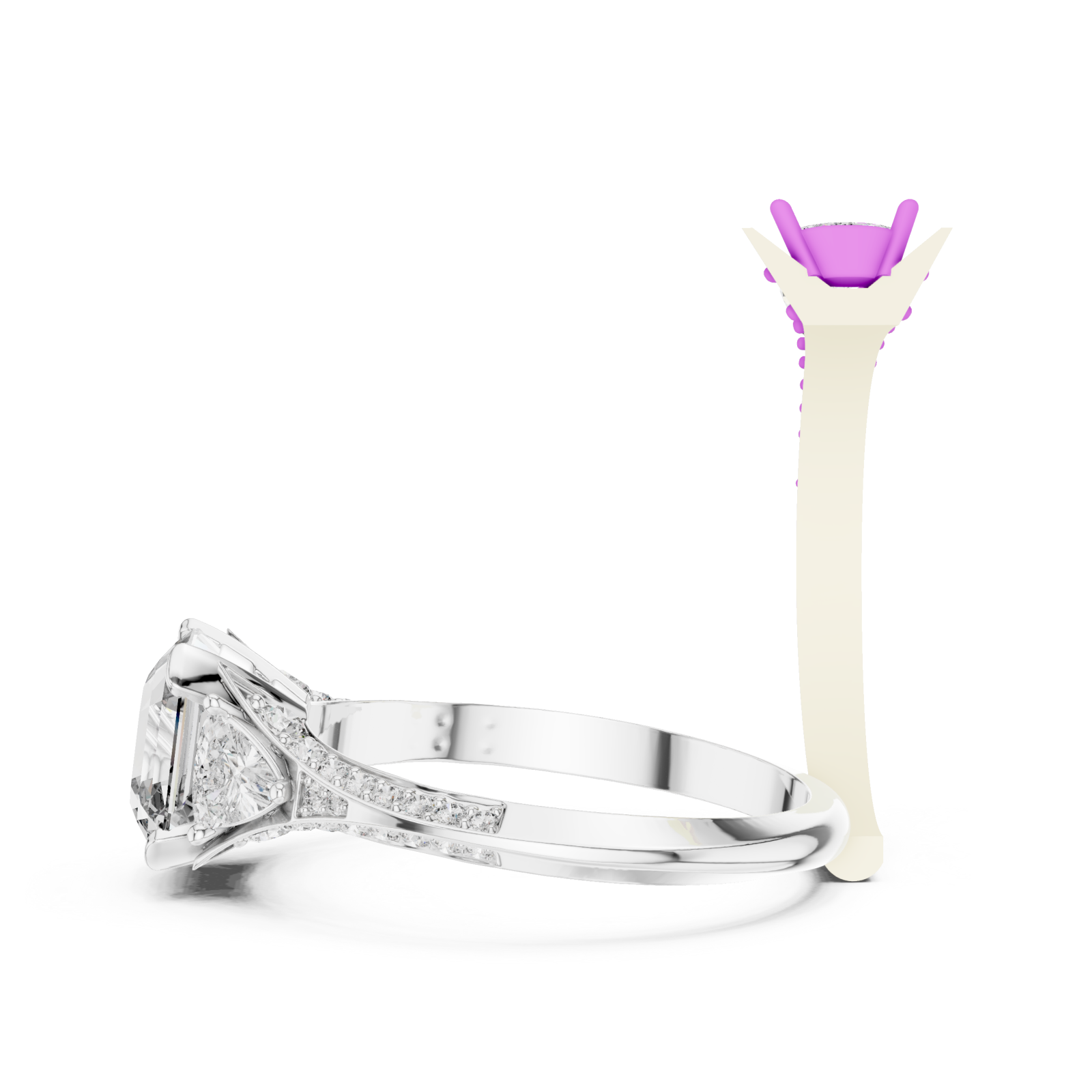  White Gold Celestial Affair Elegance Band Side View