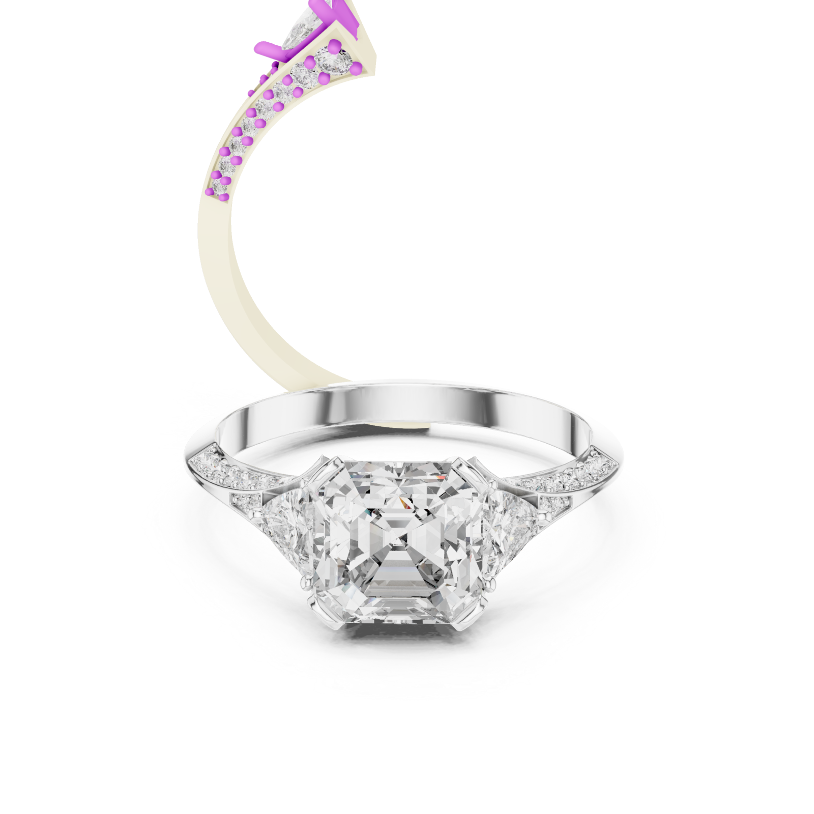  White Gold Celestial Affair Elegance Band Front View