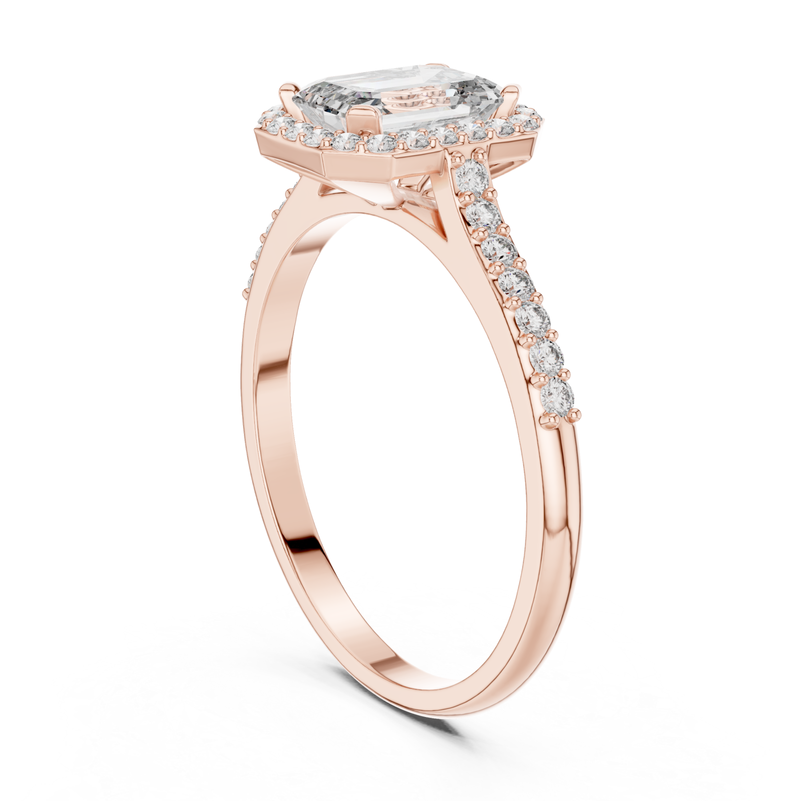  Rose Gold Centre Stage Harmony Signature Engagement Ring Left View
