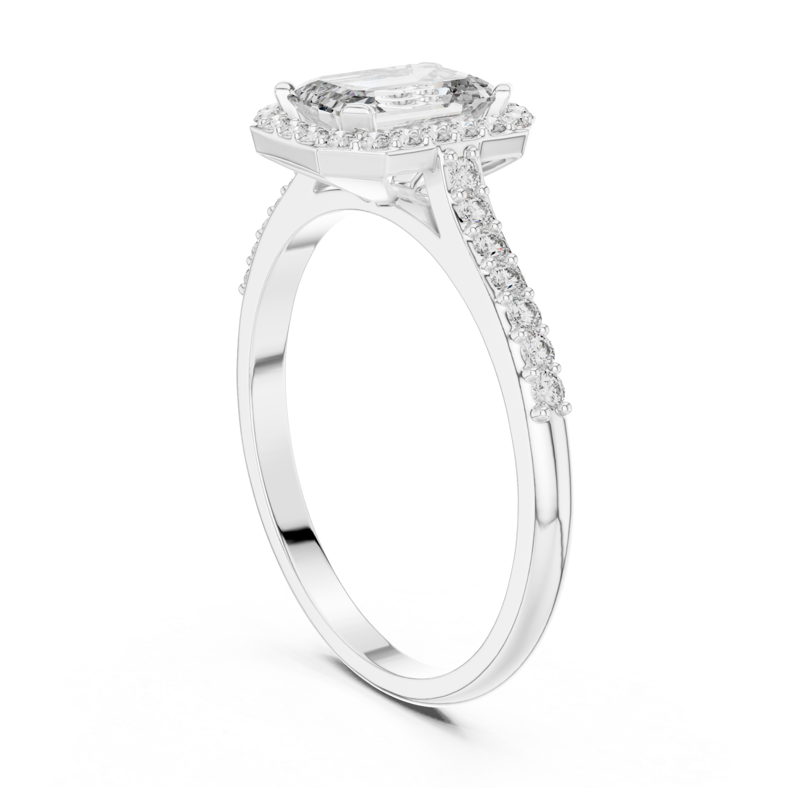  White Gold Centre Stage Harmony Signature Engagement Ring Left View